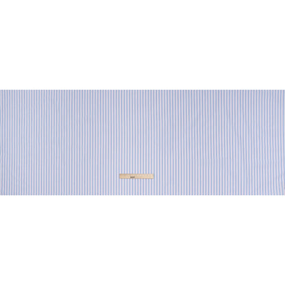 Cotton Shirting - Light Blue, Baby Pink and White Stripes - Deadstock
