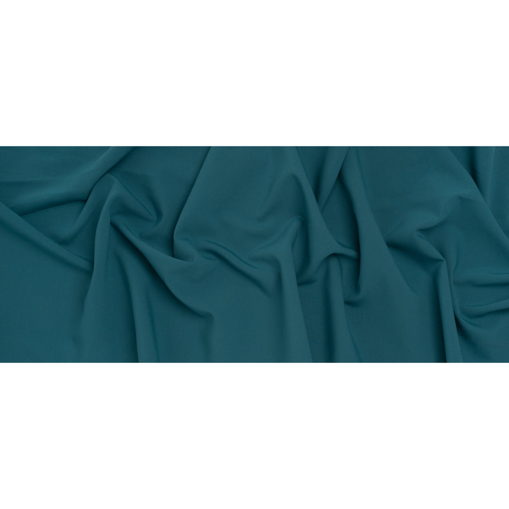Stretch Recycled Polyester and Viscose Double Cloth - Dusty Teal - Deadstock