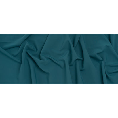 Stretch Recycled Polyester and Viscose Double Cloth - Dusty Teal - Deadstock