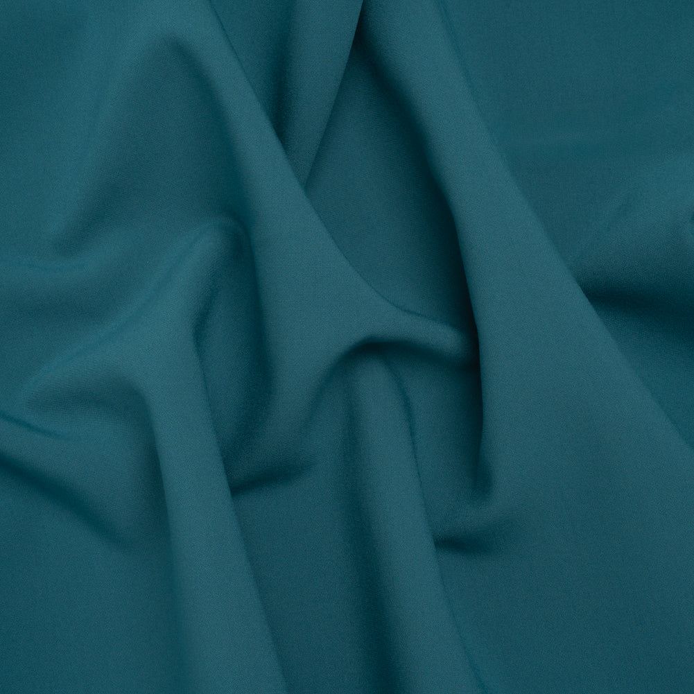 Stretch Recycled Polyester and Viscose Double Cloth - Dusty Teal - Deadstock