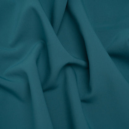 Stretch Recycled Polyester and Viscose Double Cloth - Dusty Teal - Deadstock