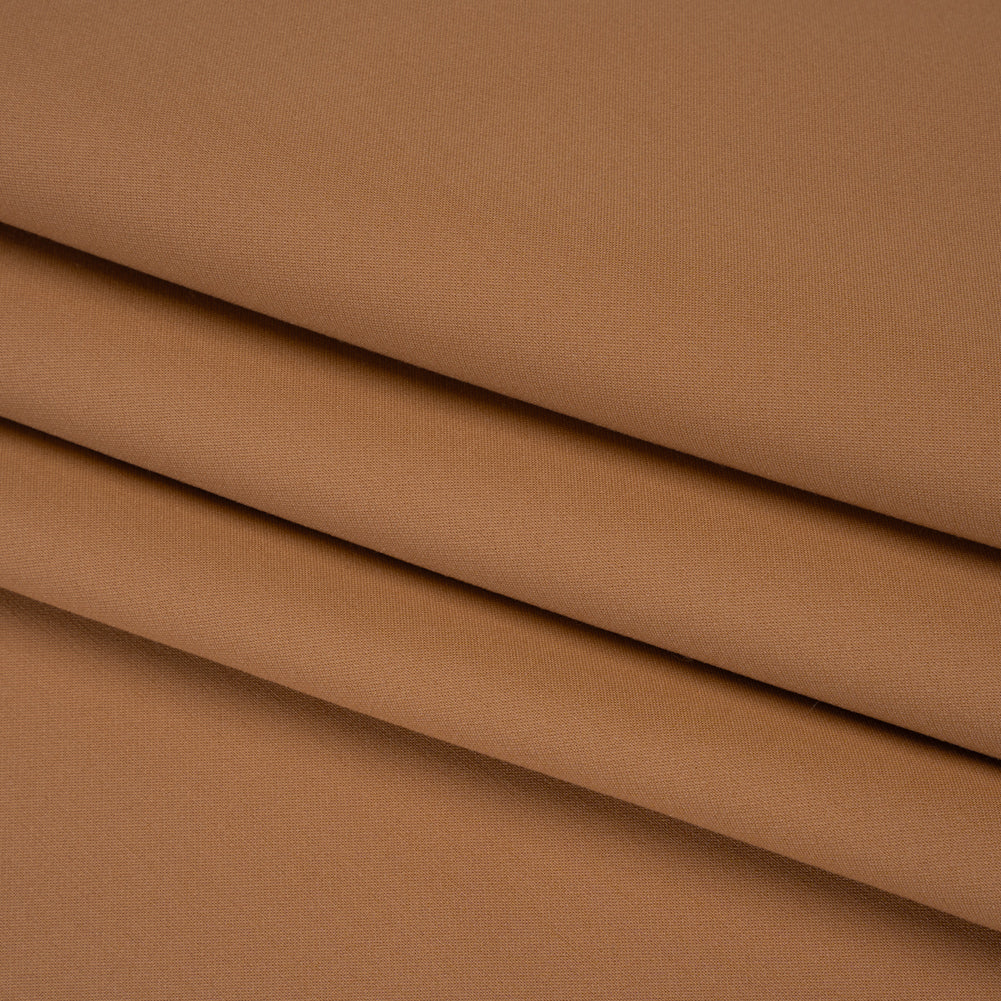 Stretch Recycled Polyester and Viscose Double Cloth - Tan - Deadstock