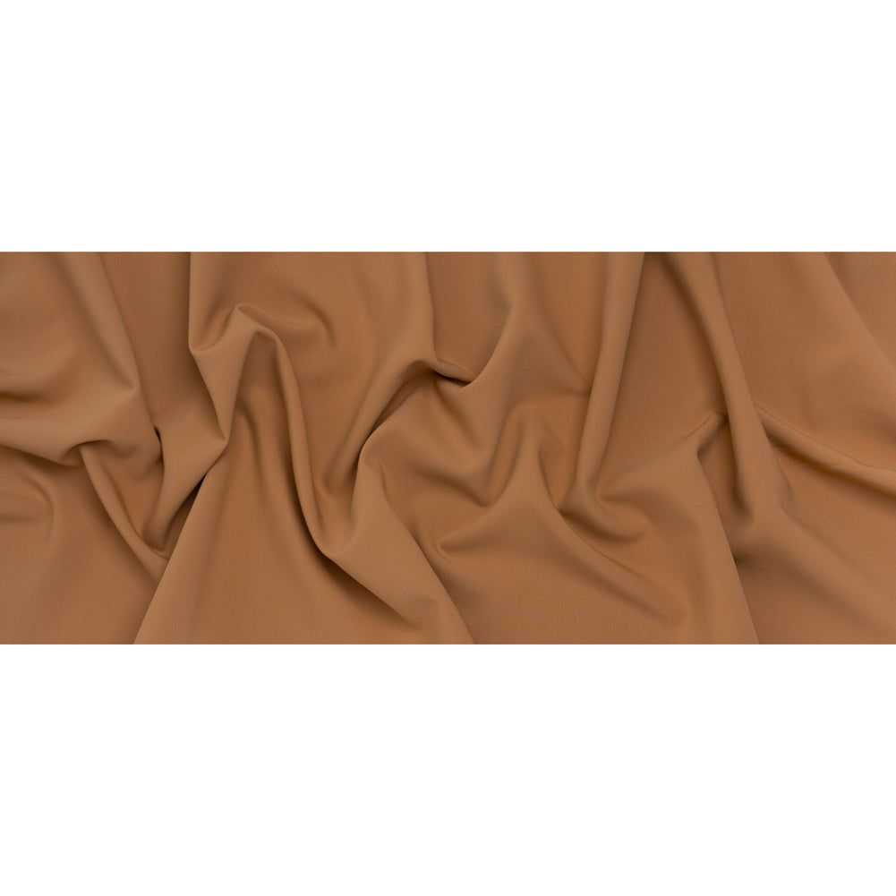 Stretch Recycled Polyester and Viscose Double Cloth - Tan - Deadstock