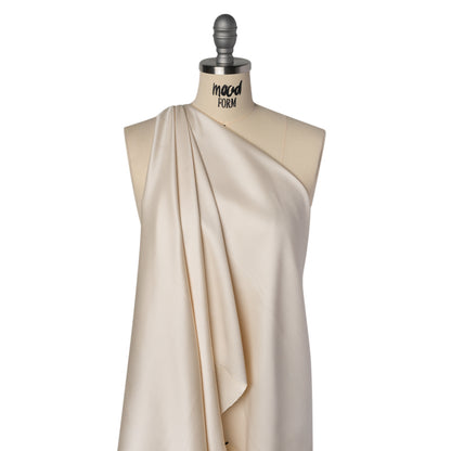 Luminous Recycled Polyester and Viscose Twill - Ivory - Deadstock