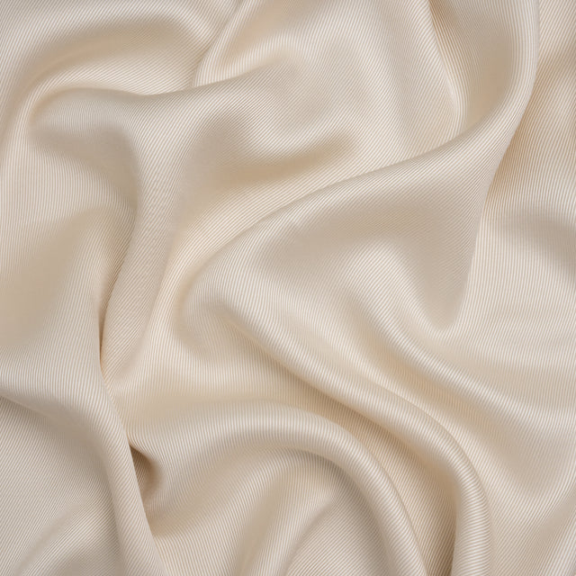 Luminous Recycled Polyester and Viscose Twill - Ivory - Deadstock