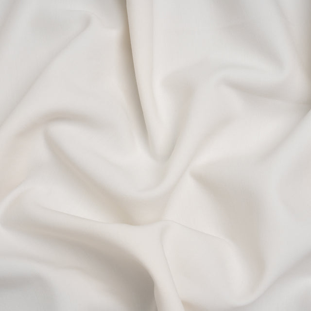 Stretch Recycled Polyester and Viscose Double Cloth - Off White - Deadstock