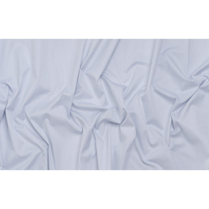 Cotton Twill Shirting - Country Blue, Light Gray and White Stripes