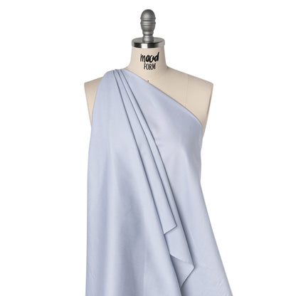 Cotton Twill Shirting - Country Blue, Light Gray and White Stripes