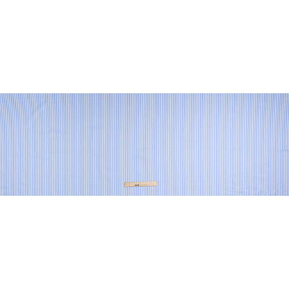 Cotton Twill Shirting - Light Blue and White Stripes - Deadstock