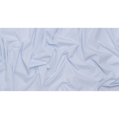 Cotton Poplin Shirting - French Blue and White Pinstripes - Designer Deadstock