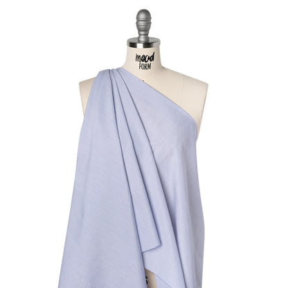 Cotton Poplin Shirting - Dark Blue and White Pinstripes - Deadstock