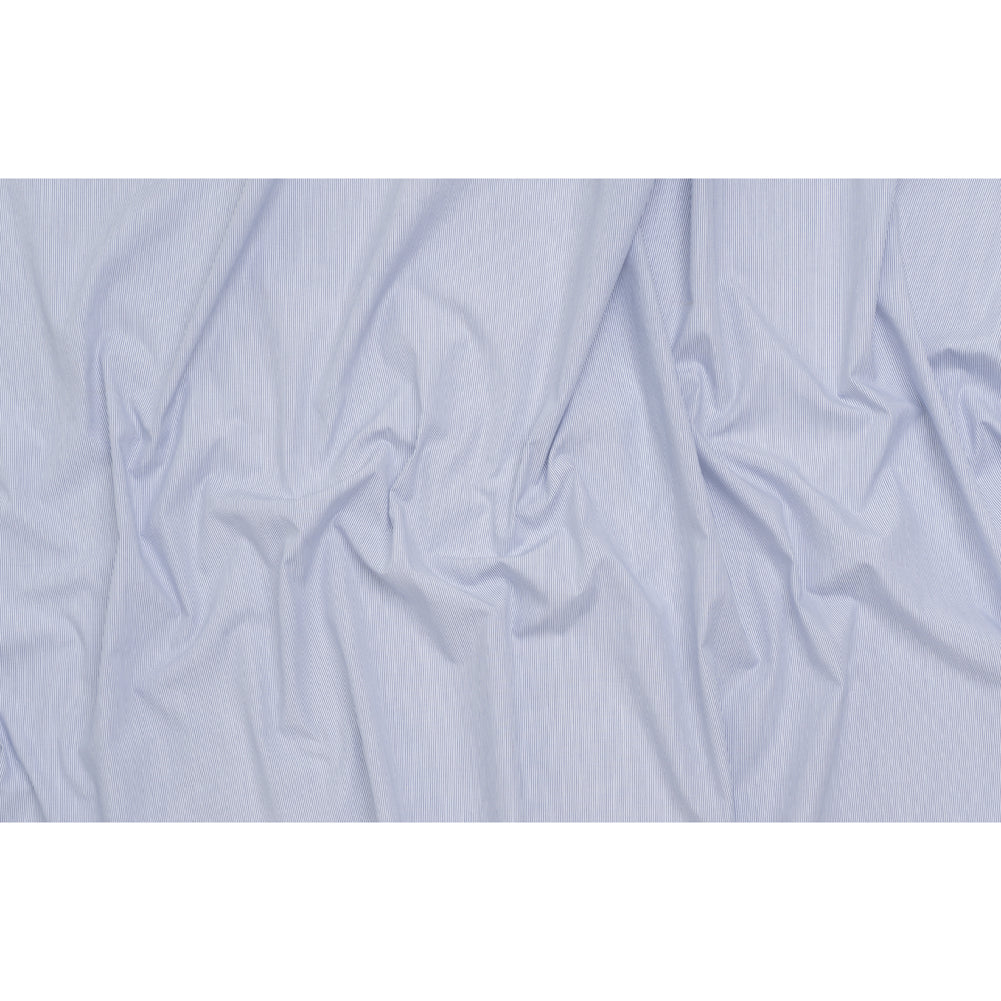 Cotton Shirting - Dark Blue and White Pinstripes - Deadstock
