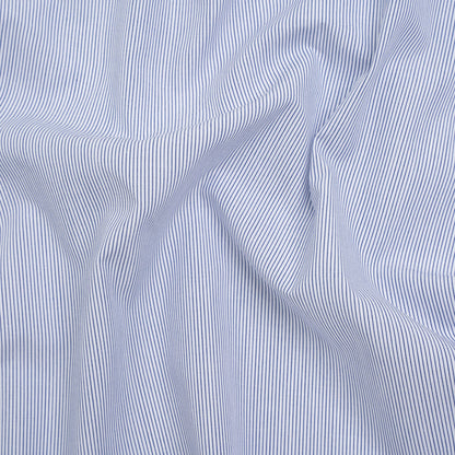 Cotton Shirting - Dark Blue and White Pinstripes - Deadstock