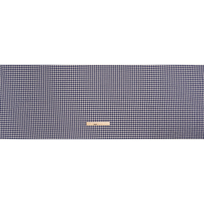Soft Cotton Twill Shirting - Ultramarine Blue and Cream Gingham Checks - Deadstock