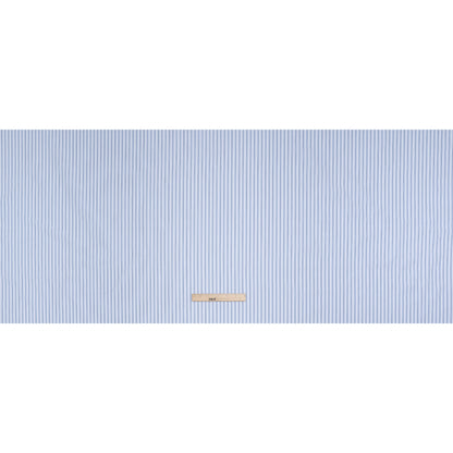 Cotton Poplin Shirting - Sky Blue, Black and White Stripes - Deadstock