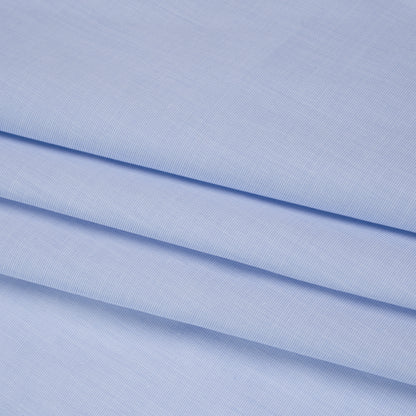 Woven Cotton Shirting - Sky Blue and White Heathered - Deadstock