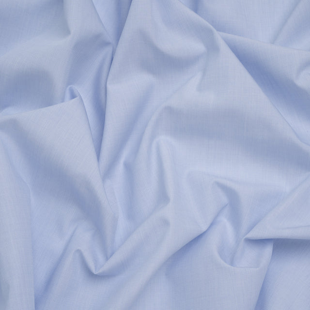 Woven Cotton Shirting - Sky Blue and White Heathered - Deadstock