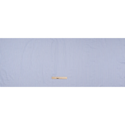 Cotton Twill Shirting - Country Blue, Navy and White Stripes - Deadstock - Full