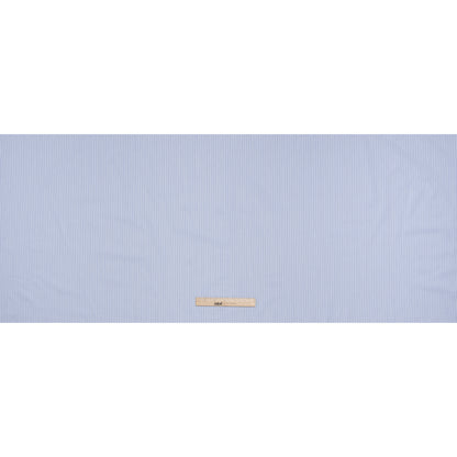 Cotton Twill Shirting - Blue and White Alternating Thick and Thin Stripes - Deadstock