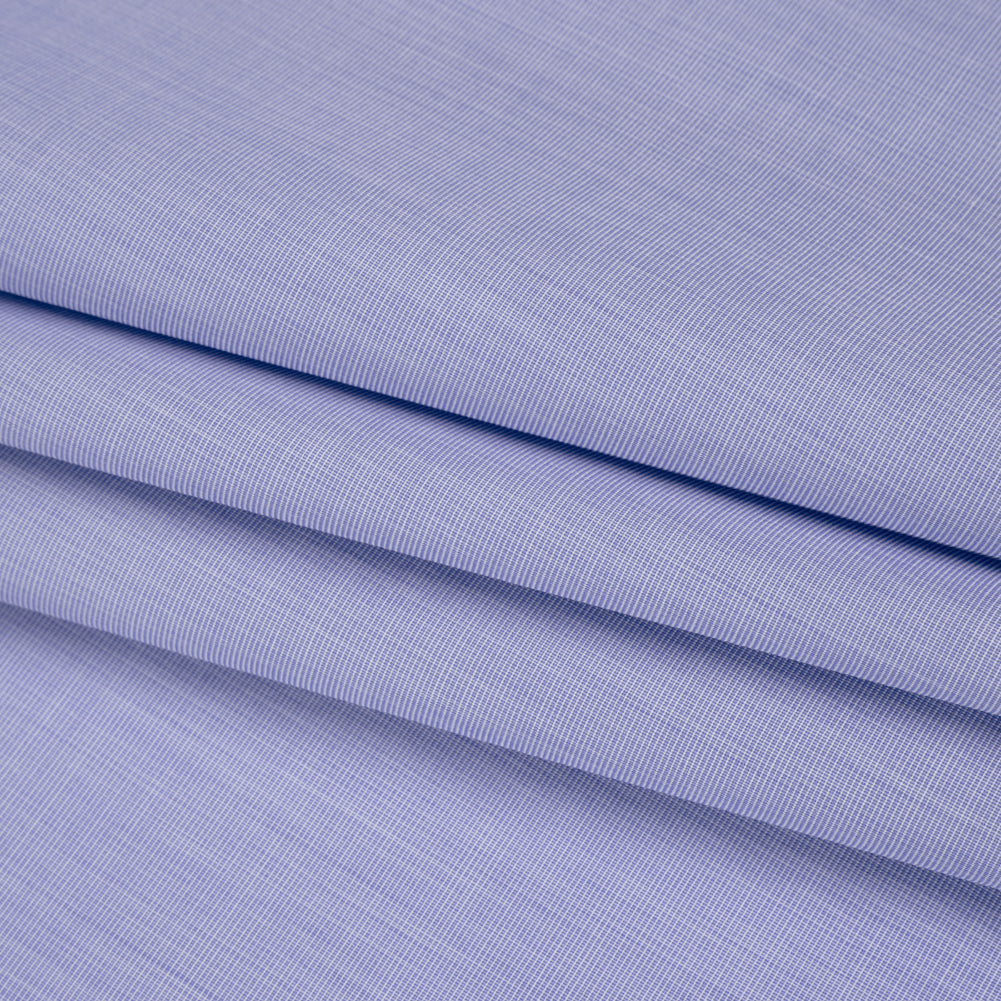 Cotton Shirting - Blue and White Striated - Deadstock