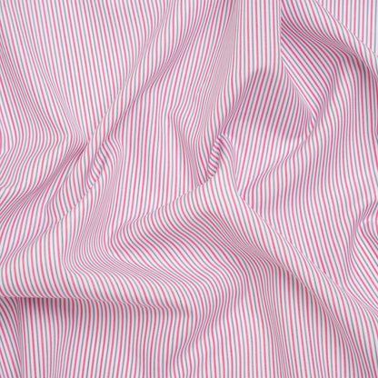 Cotton Shirting - Red, Black and White Stripes - Deadstock