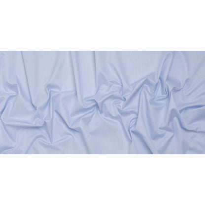 Cotton Twill Shirting - Sky Blue, Blue and White Bordered Candy Stripes - Deadstock