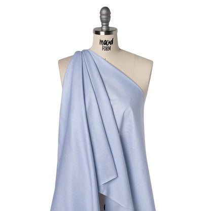 Cotton Twill Shirting - Sky Blue, Blue and White Bordered Candy Stripes - Deadstock