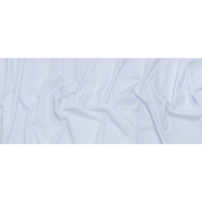 Cotton Shirting - White and Pale Blue Pinstripes - Designer Deadstock