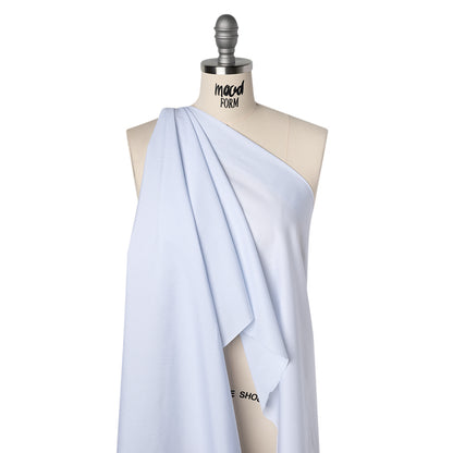 Cotton Shirting - White and Pale Blue Pinstripes - Designer Deadstock