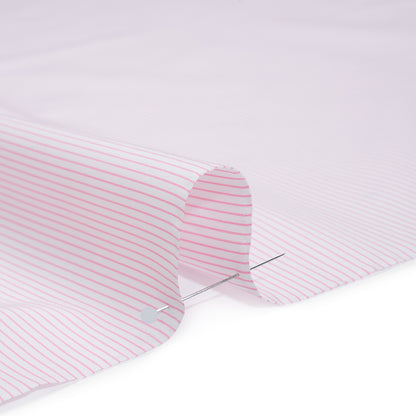Cotton Shirting - Blush Pink and White Stripes - Deadstock