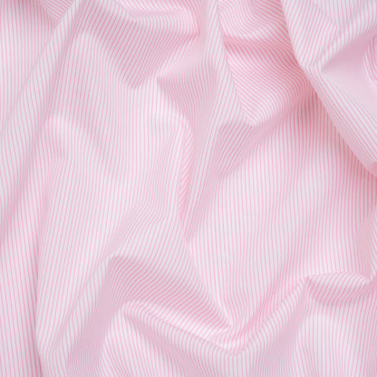 Cotton Shirting - Blush Pink and White Stripes - Deadstock