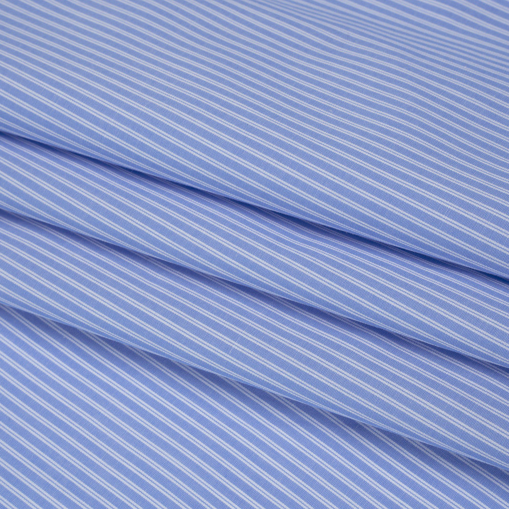 Cotton Shirting - Country Blue and White Stripe Duos - Deadstock