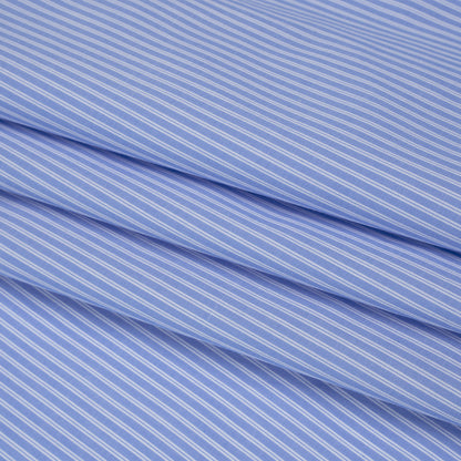 Cotton Shirting - Country Blue and White Stripe Duos - Deadstock