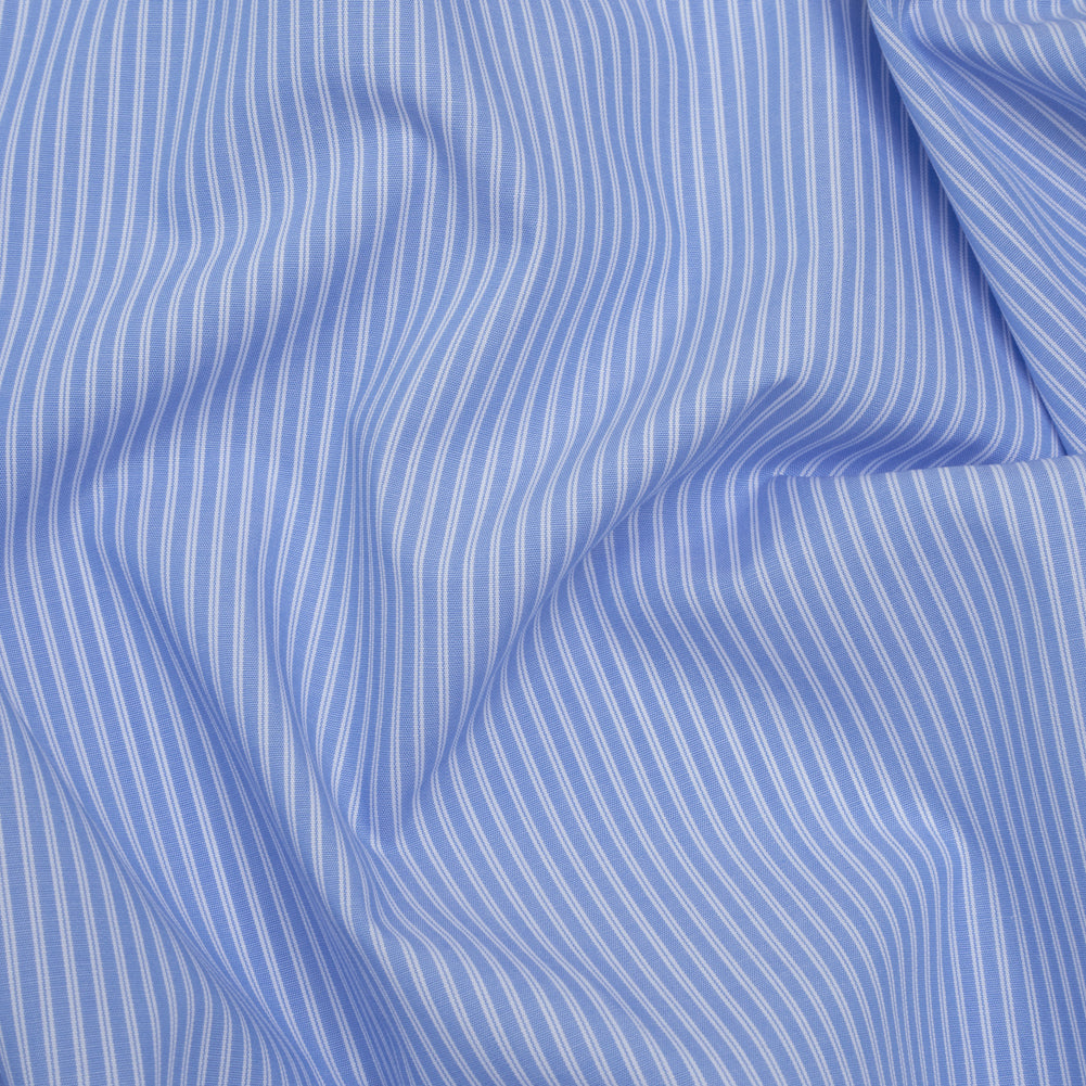 Cotton Shirting - Country Blue and White Stripe Duos - Deadstock