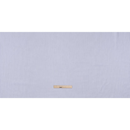 Cotton Basketweave Shirting - Blue and White Candy Stripes - Deadstock
