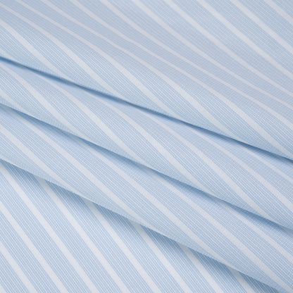 Cotton Twill Shirting - Baby Blue and White Stripe Bundles - Deadstock