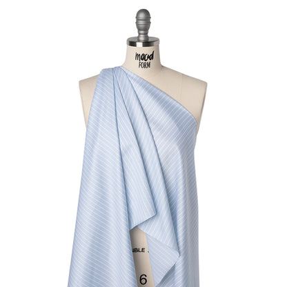 Cotton Twill Shirting - Baby Blue and White Stripe Bundles - Deadstock