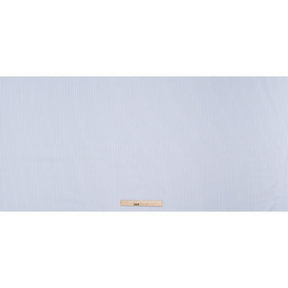 Tiny Herringbone Cotton Twill Shirting - Light Blue and White Stripes - Deadstock