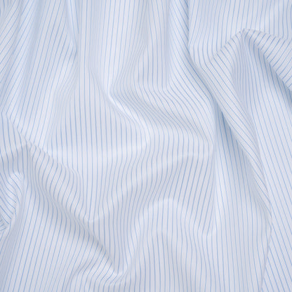Cotton Twill Shirting - Light Blue and White Stripes - Deadstock