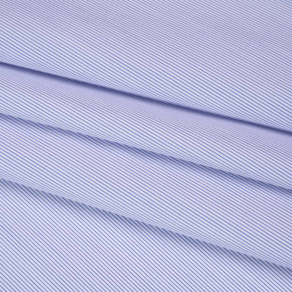Cotton Shirting - Dark Blue and White Pinstripes - Deadstock