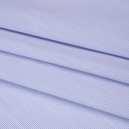 Cotton Shirting - Dark Blue and White Pinstripes - Deadstock