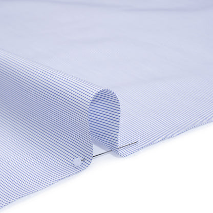 Cotton Shirting - Dark Blue and White Pinstripes - Deadstock