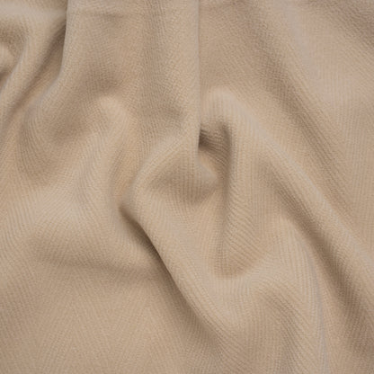 Wool Blend Herringbone Twill Coating Made in Italy - Nude - Deadstock