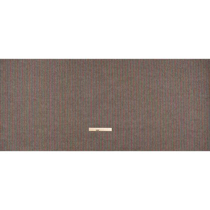 Brushed Wool Twill Made in Italy - Orange and Brown Chalk Stripes - Deadstock