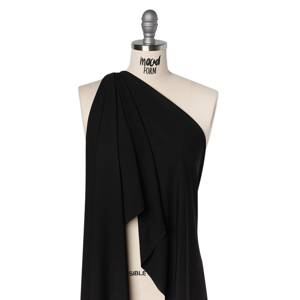 Rayon Interlock Knit - Black - Deadstock