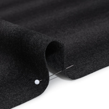 Brushed Wool Blend Coating - Dark Gray and Black Gradient Stripes - Deadstock Detail