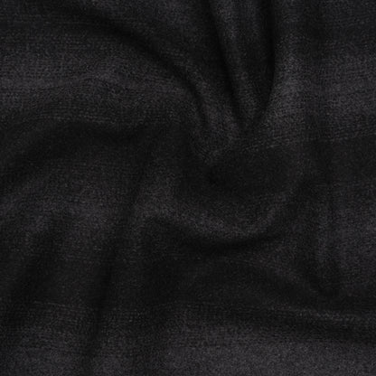 Brushed Wool Blend Coating - Dark Gray and Black Gradient Stripes - Deadstock