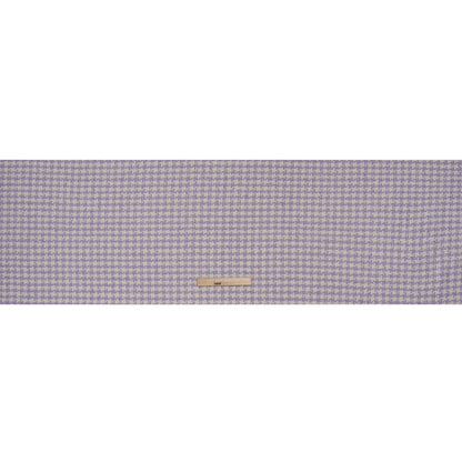 Polyester Boucle Tweed with Metallic Accents - Lavender, White and Silver Houndstooth - Deadstock - Full