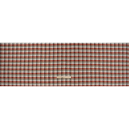 Metallic Brushed Acrylic Blend Tweed - Red, Natural and Dark Brown Plaid - Deadstock - Full