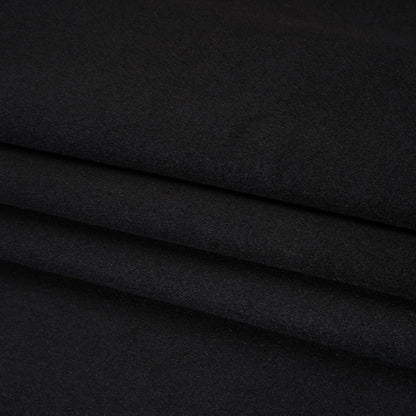 Brushed Wool Blend Twill Coating - Black - Deadstock Folded